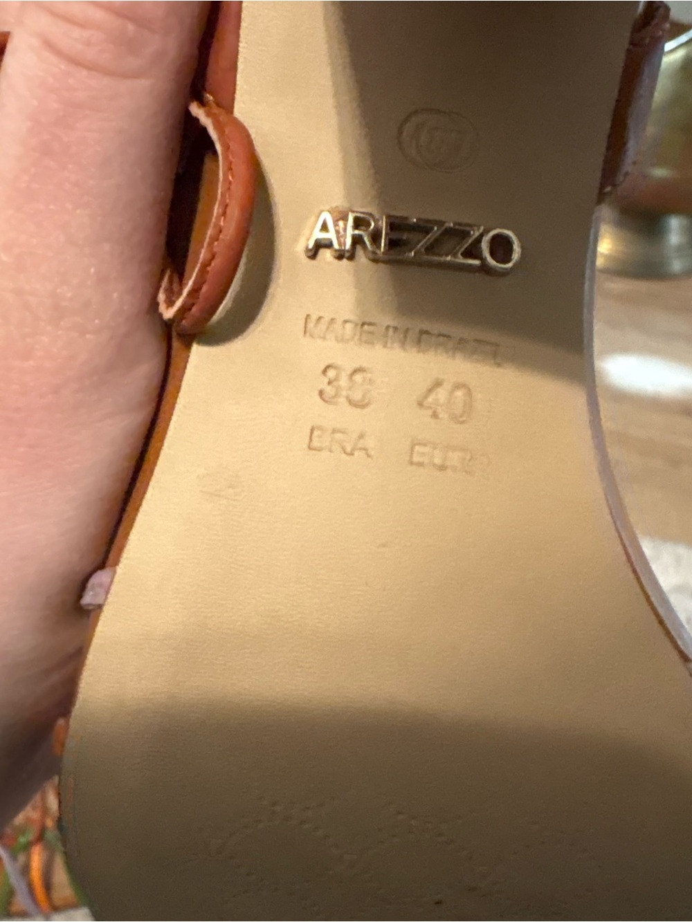 Arezzo Orange Multi-String Lace-Up Sandals - Picture 5 of 6